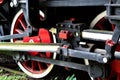 Close-up view of steam locomotive drive wiring Royalty Free Stock Photo