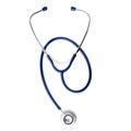 Close up view of stethoscope over isolated white background