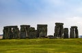 Close up view of Stonehenge in Wiltshire, England.