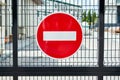 Stop sign on the gate Royalty Free Stock Photo