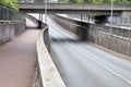 Close up view on streets and roads in europe with lines and symbols on it Royalty Free Stock Photo