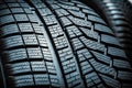 Close up view of the surface profile of modern car tyres Royalty Free Stock Photo