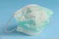 Close-up view of a surgical mask