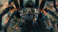 A close-up view of a tarantula spider, great for use in educational or scientific contexts Royalty Free Stock Photo