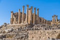 A close up view of the Temple of Zeus in the ancient Roman settlement of Gerasa in Jerash, Jordan Royalty Free Stock Photo