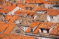 Close-up view of terracotta roofs in Dubrovnik`s Old Town Royalty Free Stock Photo