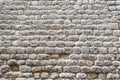 Close up view of a textured stone wall of a historical building