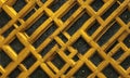 close-up view textured surface with repeating pattern yellow and black squares, creating visually striking