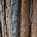 A close-up view of a textured tree bark, revealing the unique patterns, ruggedness, and organic beauty of nature1, Generative AI