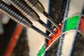 A three darts in triple twenty sector of sisal dartboard