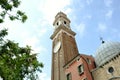 Church of the Holy Apostles of Christ in Gothic-Renaissance style in Venice in spring flowering time.