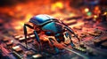 Close up view to computer bug perched on microchip symbolizing threat of software bugs