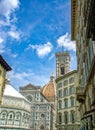 Close-up view to Florence duomo detail with interesting blue Royalty Free Stock Photo