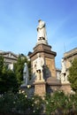 Monument of Leonardo da Vinci at Piazza della Scala square in Milan. Royalty Free Stock Photo