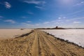 Close up View to the Road in the middle of Salt Lake Aftanas in Siwa Oasis Royalty Free Stock Photo