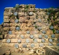 Close-up view to wall of the Sidon Sea Castle, Lebanon Royalty Free Stock Photo