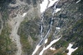 Close up view of the top of the Grossglockner mountain. remnants of a glacier, ice melts. ecology and global warming, Kaiser-Franz Royalty Free Stock Photo