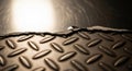 Torn Diamond Plate Metal Texture with Dramatic Lighting steel industrial Royalty Free Stock Photo