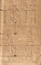 Close up view of traditional Egyptian hieroglyphics on the wall in Horus Edfu temple in Aswan, Egypt Royalty Free Stock Photo