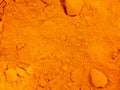 Close-up view of turmeric powder