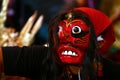 Close up view of a typical barong mask during reog traditional dance Royalty Free Stock Photo