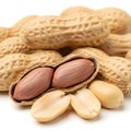 Delicious raw peanuts macro shot one shell cracked revealing nutty kernels Royalty Free Stock Photo