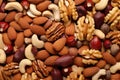 close-up view of a variety of mixed nuts Royalty Free Stock Photo