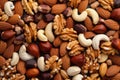 close-up view of a variety of mixed nuts Royalty Free Stock Photo