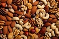 close-up view of a variety of mixed nuts Royalty Free Stock Photo