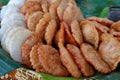 Various flavored of `kue cucur gula merah` or `pinjaram` Royalty Free Stock Photo