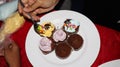 Close up view of various sweet cupcakes, Royalty Free Stock Photo