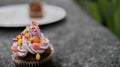 Close up view of various sweet cupcakes, Royalty Free Stock Photo