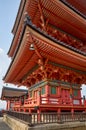 The three-storied pagoda on the hill at Kiyomizu-dera Otowa-san temple. Kyoto. Japan Royalty Free Stock Photo