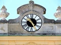 Close up view on the very old Clock in palace Belvedere in Vienna, Austria Royalty Free Stock Photo