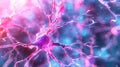 A Detailed Microscopic View of a Neuron Cell with Pink and Blue Hues Royalty Free Stock Photo
