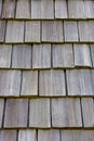 Close up view of exterior wooden shingles