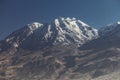 Close up view of volcano Chachani near city of Arequipa in Peru