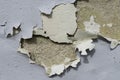 Close-up view of the wall paint peeling off Royalty Free Stock Photo
