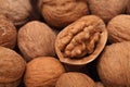 Close up view on walnuts Royalty Free Stock Photo