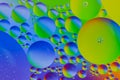 Close up view of the water bubble background  Using macro  technique. Royalty Free Stock Photo