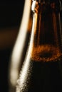 Up view of wet brown bottle Royalty Free Stock Photo