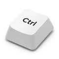 A close-up view of a white computer keyboard key labeled ctrl Royalty Free Stock Photo