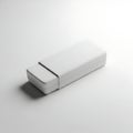 Close-up view of a white rectangular eraser on a plain background Royalty Free Stock Photo