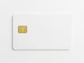 A close-up view of a white sim card with a gold chip on a white background Royalty Free Stock Photo