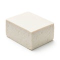 A close-up view of a white, textured, rectangular block of soap on a white background Royalty Free Stock Photo