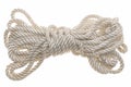 close-up view of white tied rope