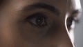 close up view of woman mascara