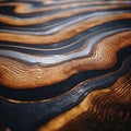 a close up view of a wooden surface with wavy lines Royalty Free Stock Photo