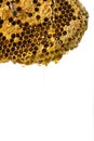 Working bees on honey cells, copyspace for text Royalty Free Stock Photo