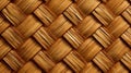 A close up view of a woven bamboo mat